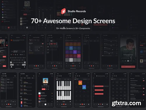 Studio Records DAW UI Kit Ui8.net