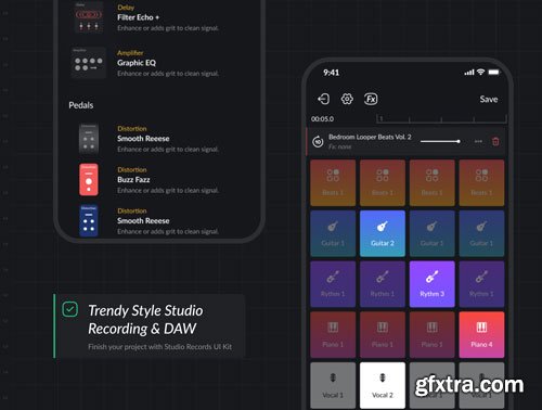 Studio Records DAW UI Kit Ui8.net