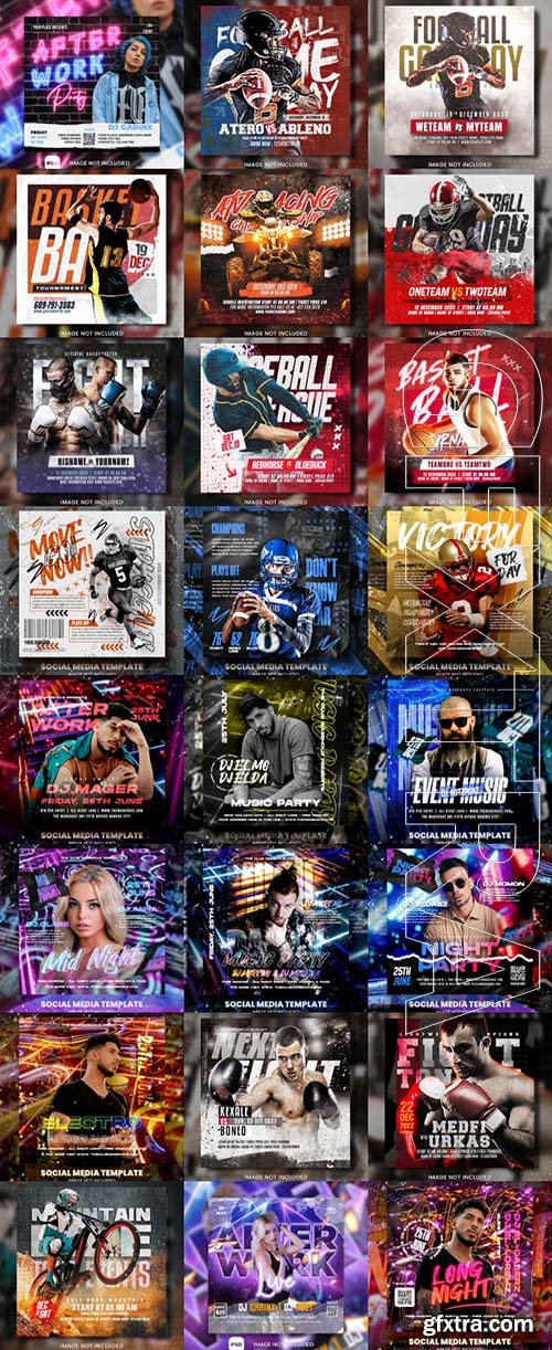 25 Psd Flyer, Night club, Dj club, Music party, Birthday, Valentines day, Xmas, Summer, Retro party vol 1