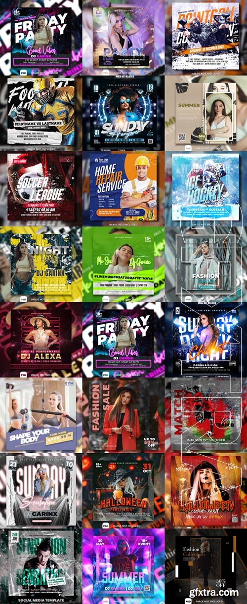 25 Psd Flyer, Night club, Dj club, Music party, Birthday, Valentines day, Xmas, Summer, Retro party vol 3