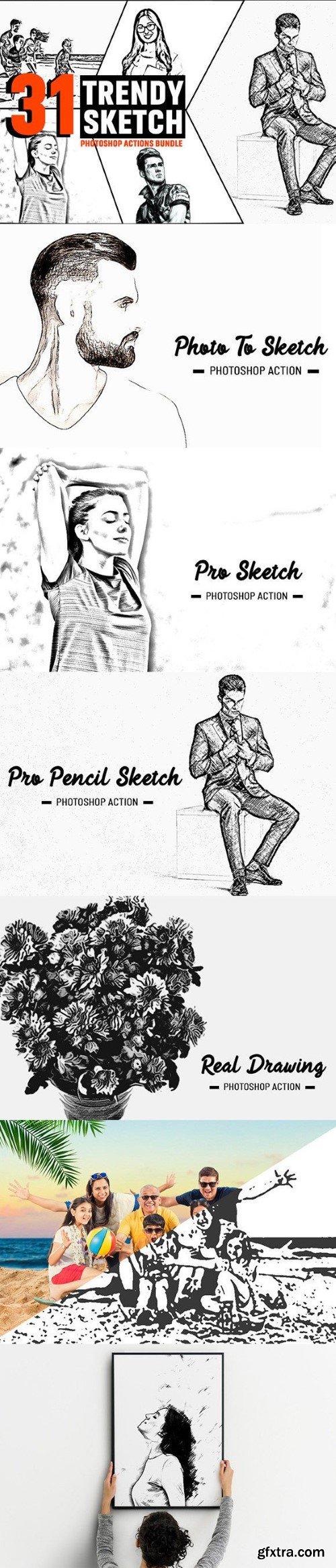 31 Trendy Sketch Photoshop Actions