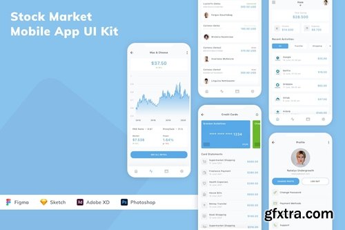 Stock Market Mobile App UI Kit YFRQJTR