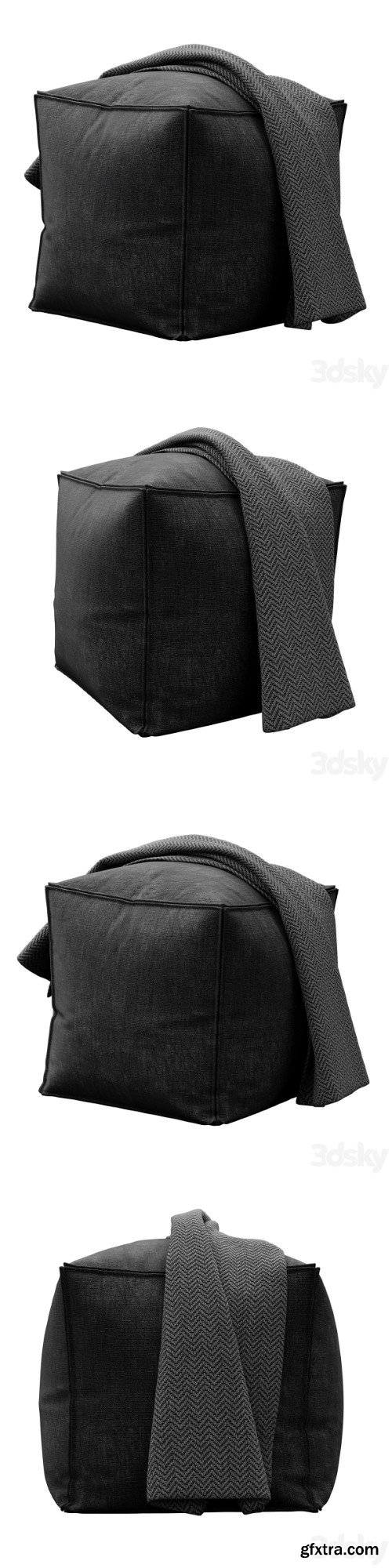 Moriah black Pouf by ashley furniture