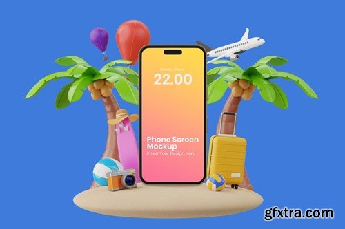 Phone Mockup Holiday Scene X4NTS9Y