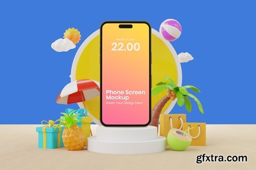 Phone Mockup Holiday Scene X4NTS9Y