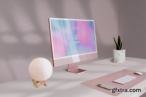 iMac Desktop Device Mockup Template RYUC4HH