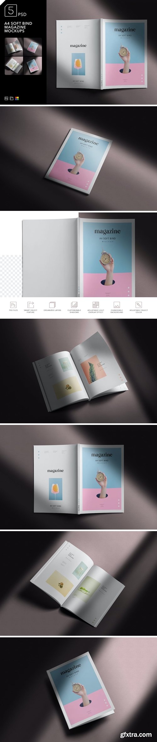 A4 Soft Bind Magazine Mockups MZWTEB2