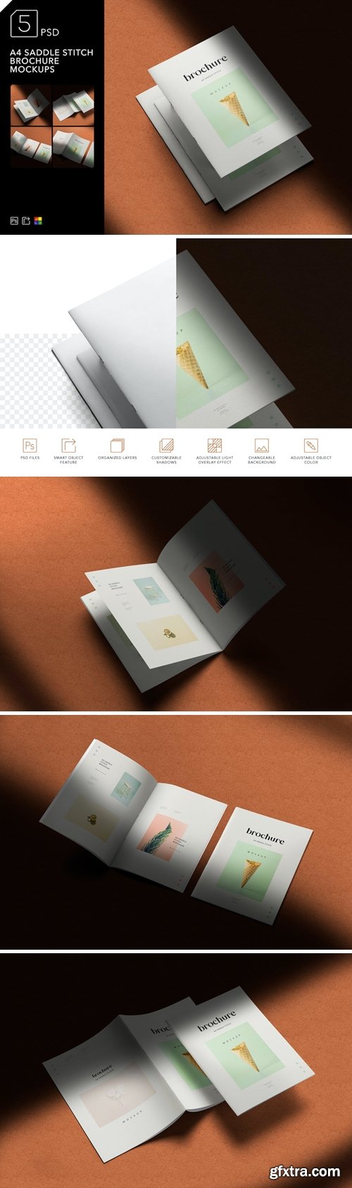 A4 Saddle Stitch Brochure Mockups CWCDJHE