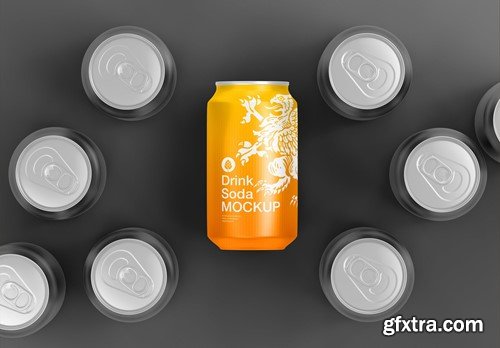 Pack Metallic Cans Mockup D6A9E2V