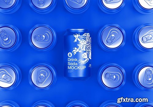 Pack Metallic Cans Mockup D6A9E2V