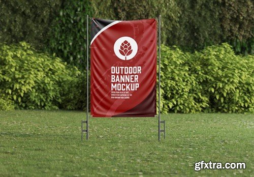 Vertical Pack Outdoor Banner Scene Mockup VLDM5NS