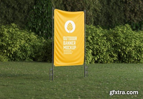 Vertical Pack Outdoor Banner Scene Mockup VLDM5NS