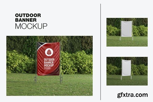 Vertical Pack Outdoor Banner Scene Mockup VLDM5NS