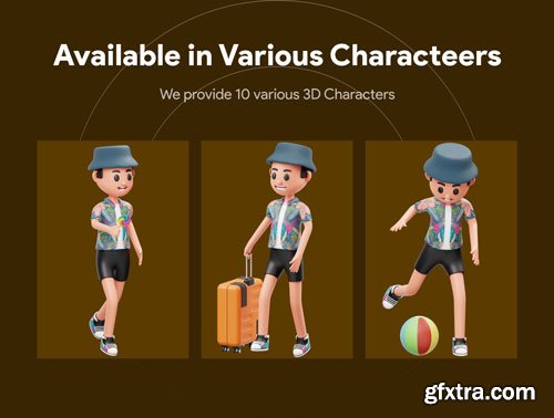 Vacation 3D Character Illustration Ui8.net