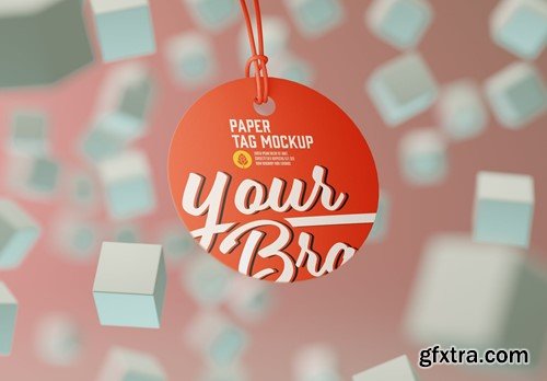 Set Paper Tags with Abstract Backgrounds Mockup LNBPWMX