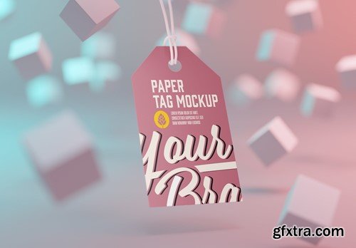 Set Paper Tags with Abstract Backgrounds Mockup LNBPWMX