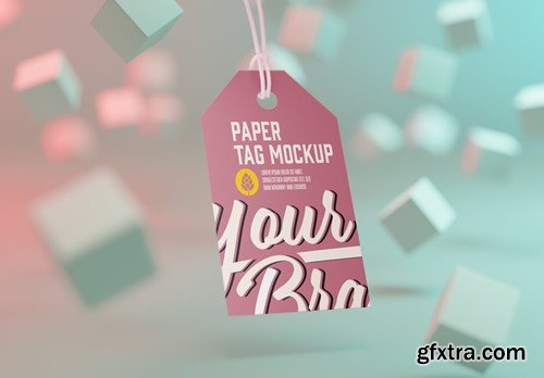 Set Paper Tags with Abstract Backgrounds Mockup LNBPWMX