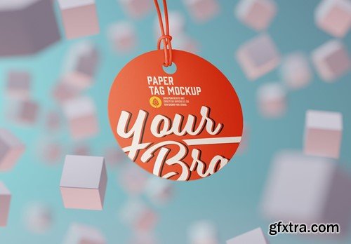 Set Paper Tags with Abstract Backgrounds Mockup LNBPWMX