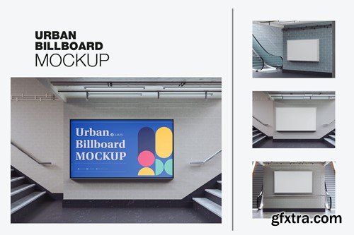 Subway Billboard Advertisement Scene Mockup QAALUPG