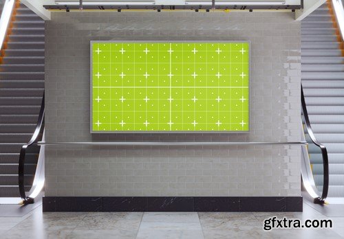 Subway Billboard Advertisement Scene Mockup QAALUPG