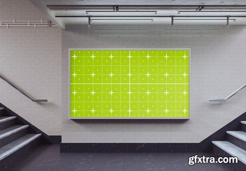 Subway Billboard Advertisement Scene Mockup QAALUPG