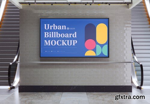 Subway Billboard Advertisement Scene Mockup QAALUPG