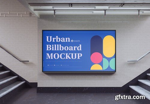 Subway Billboard Advertisement Scene Mockup QAALUPG