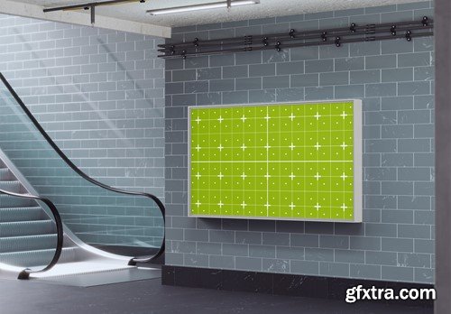 Subway Billboard Advertisement Scene Mockup QAALUPG