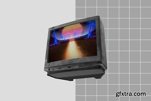 Old TV Retro Mockup ZH35JUD