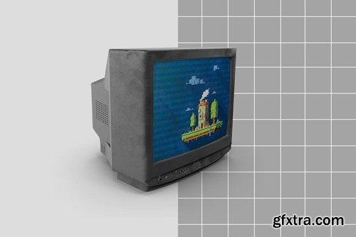 Old TV Retro Mockup ZH35JUD