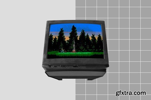 Old TV Retro Mockup ZH35JUD