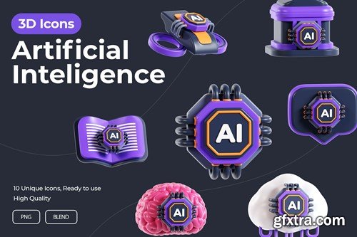 Artificial Intelligence 3D Icons L6R9T3S