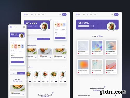 Eatly - Food Delivery Landing Page & Web UI KIT Ui8.net