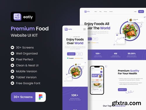 Eatly - Food Delivery Landing Page & Web UI KIT Ui8.net