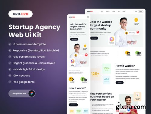 Gropro Startup Agency Website Ui8.net