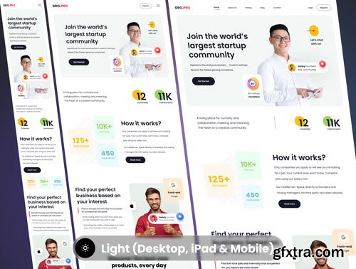 Gropro Startup Agency Website Ui8.net