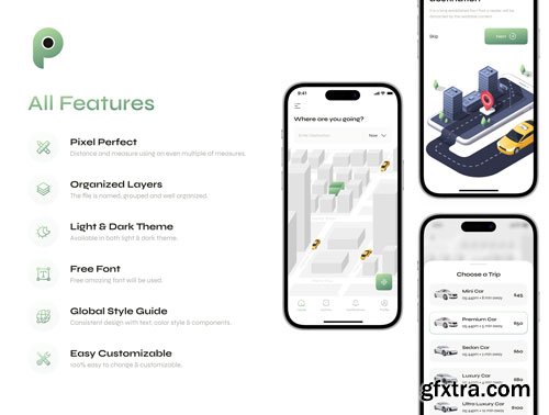 Taxi Booking App UI Kit Ui8.net
