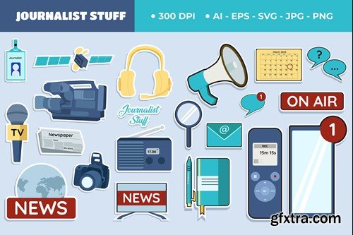 Journalist Stuff Cute Sticker Set WKFMSKX