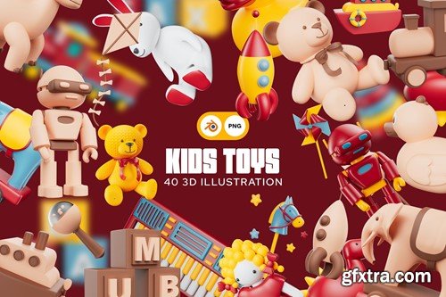 Kids Toys 3D Illustration Pack 5LXGUMU