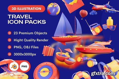 Travel Tours 3D Illustration Pack 4KFWPSC