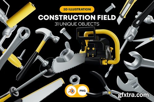 Construction Field 3D Illustration Pack JZ9NPAB