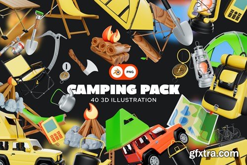 Camping 3D Illustration Pack 985ZER4