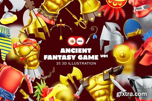 Ancient Fantasy Game 3D Illustration Pack v01 D8FUYSD