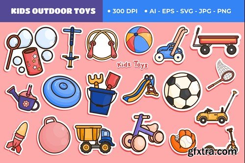 Kids Outdoor Toys Cute Sticker Set UELD3AK