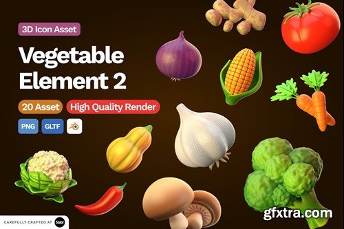 3D Vegetable Element Icon Vol 2 TJYCJ2X