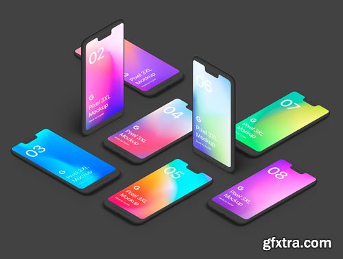 21 Google Pixel 3 XL Clay Mockups Ui8.net