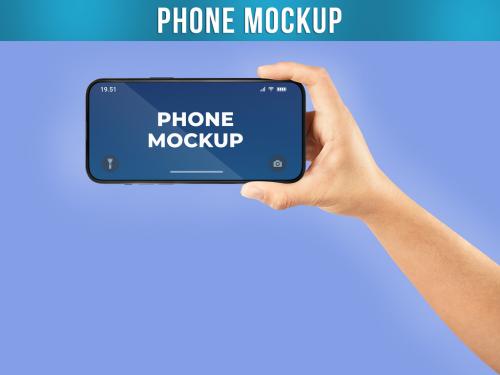 Phone Mockup in Women Hand Template 581264993