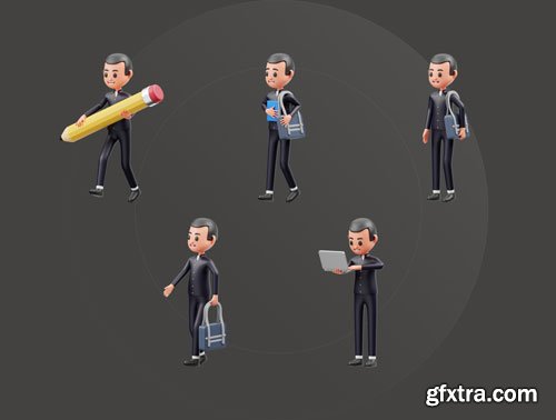 Student Character 3D Illustration Ui8.net