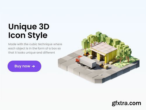 Warehouse 3D Illustration Ui8.net