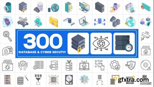 Videohive 300 Icons Pack - Cyber Security 46132378